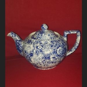 Laura Ashley Vintage Blue & White Chintzware ceramic  teapot. Amazing condition.